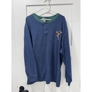 Vintage Disney Goofy Waffle Knit Long Sleeve Size XL